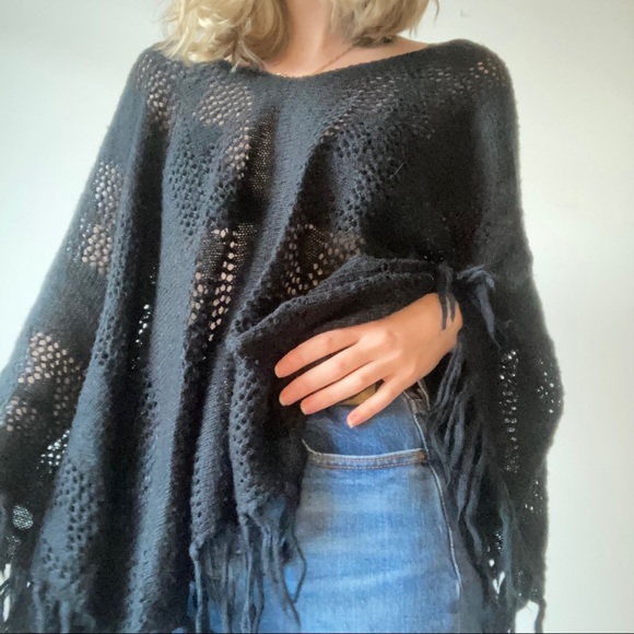 Soft Black Poncho - Picture 3 of 5